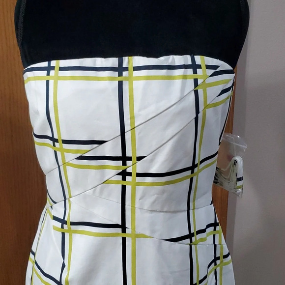 Gianni Bini green black white strapless nwt dress sharp - Picture 2 of 9